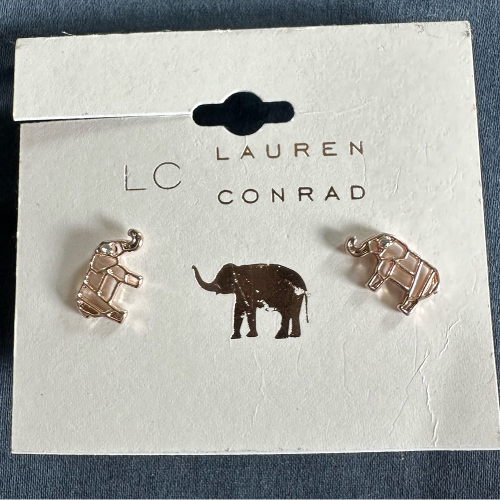 Brand new, never worn LC Lauren Conrad geometric elephant studs.